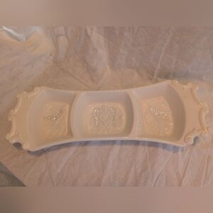 2/30$ GANZ Cream Divided Serveware Dish With Angels